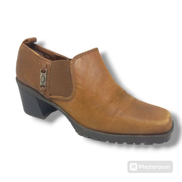 Nicole Peeper Chunky Heel Slip On Loafer-Size 7M-Vegan Leather-Block Heel-Y2K - Picture 1 of 8